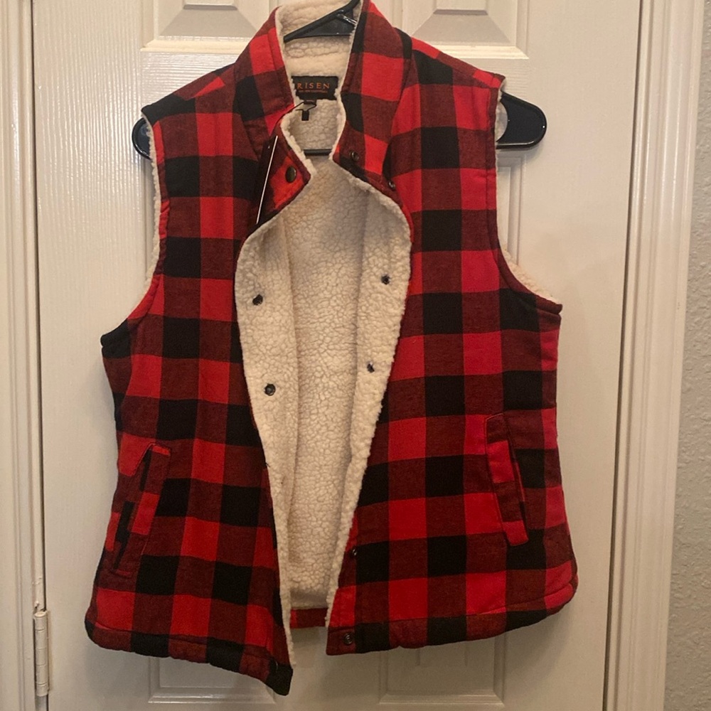 Risen Plaid Fleece Vest